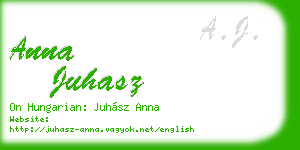 anna juhasz business card